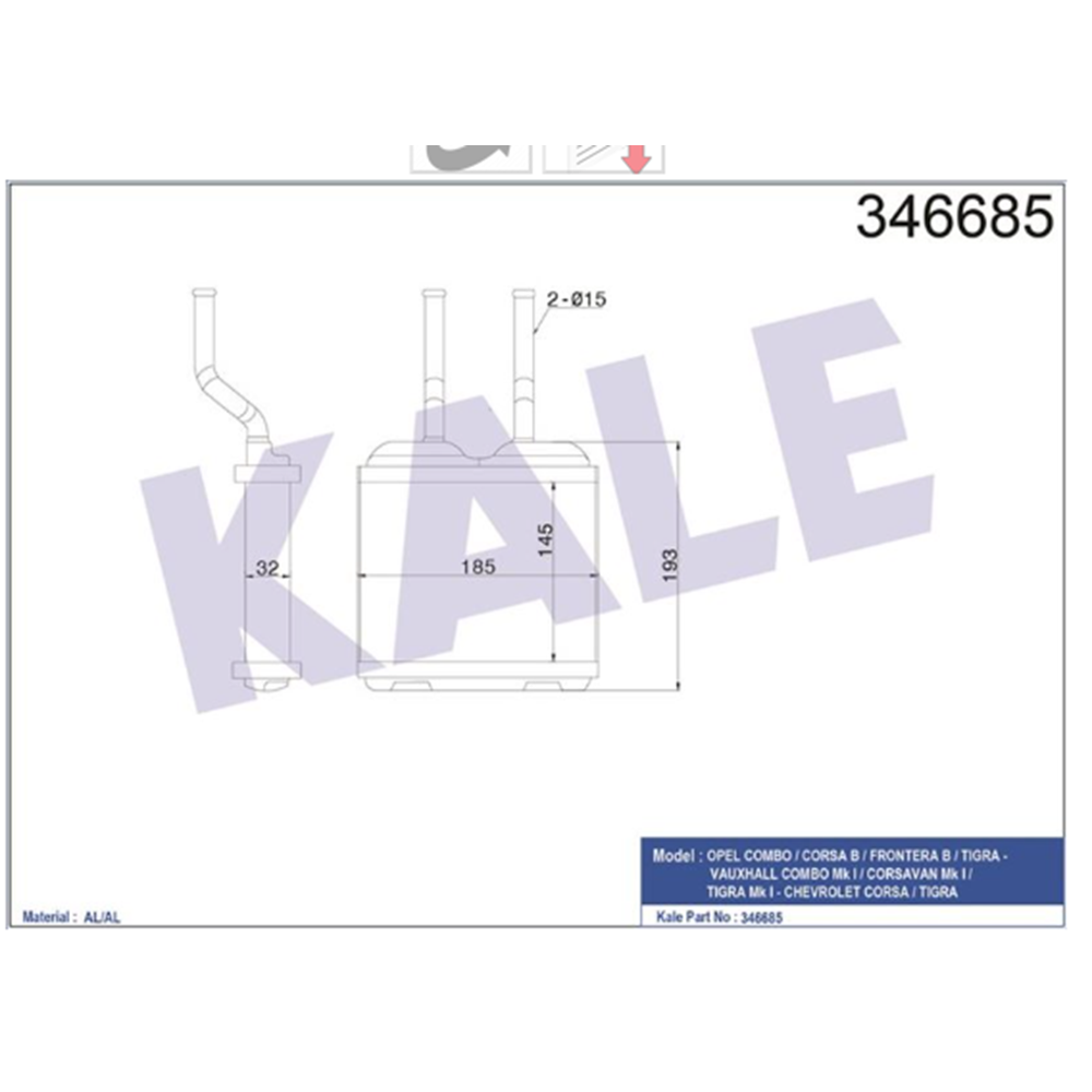 KALORIFER RADYATOR CORSA B COMBO B