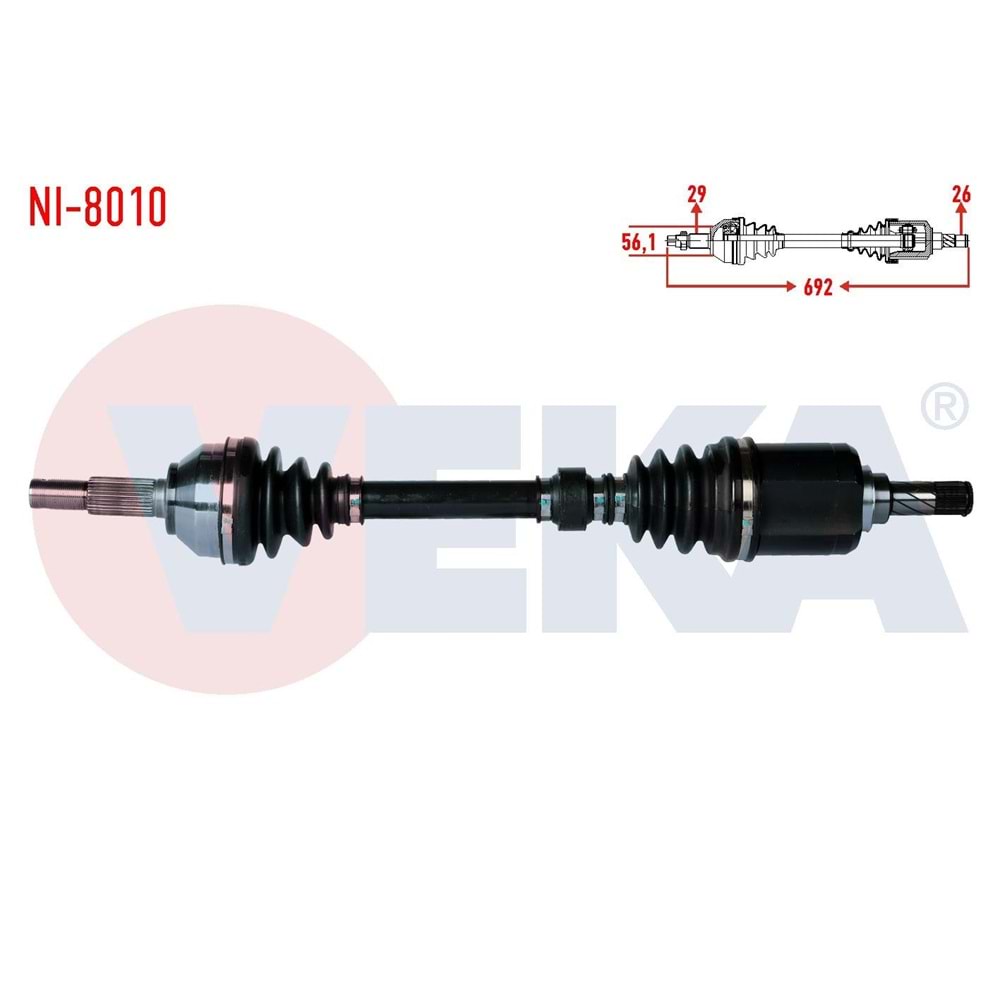 AKS KOMPLE SOL QASHQAI 07-11 DIZEL 1,5