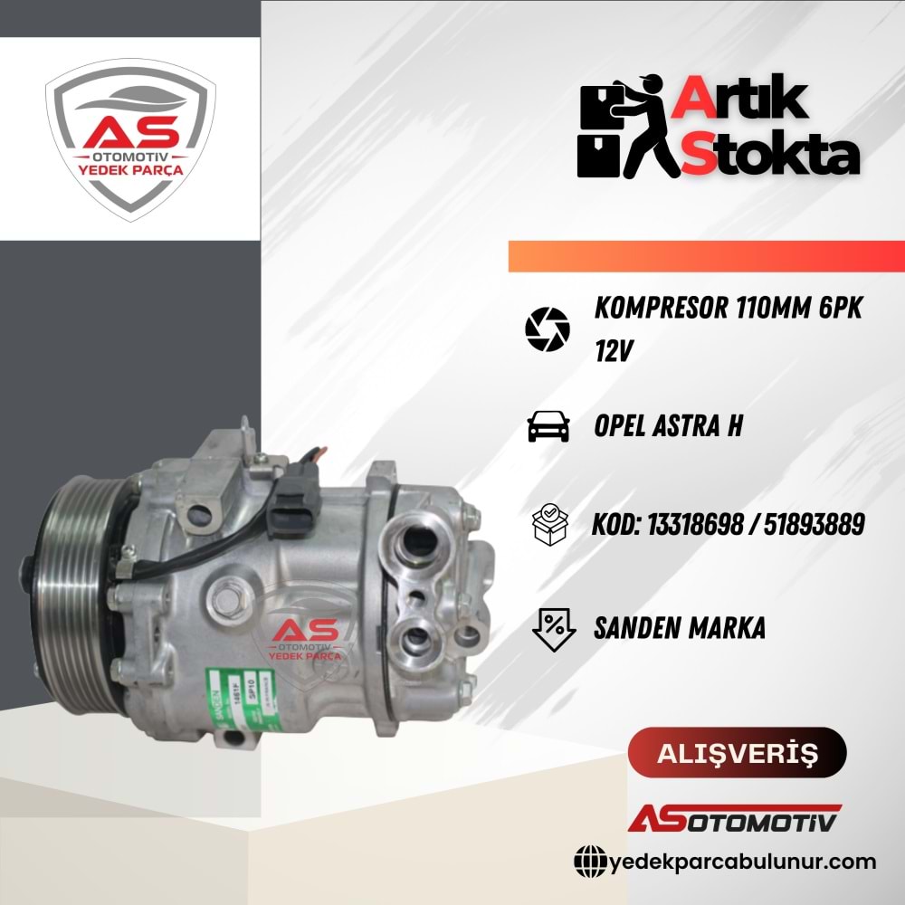 KOMPRESOR 110MM 6PK 12V ASTRA H / FIORINO GRANDE / BIPPER