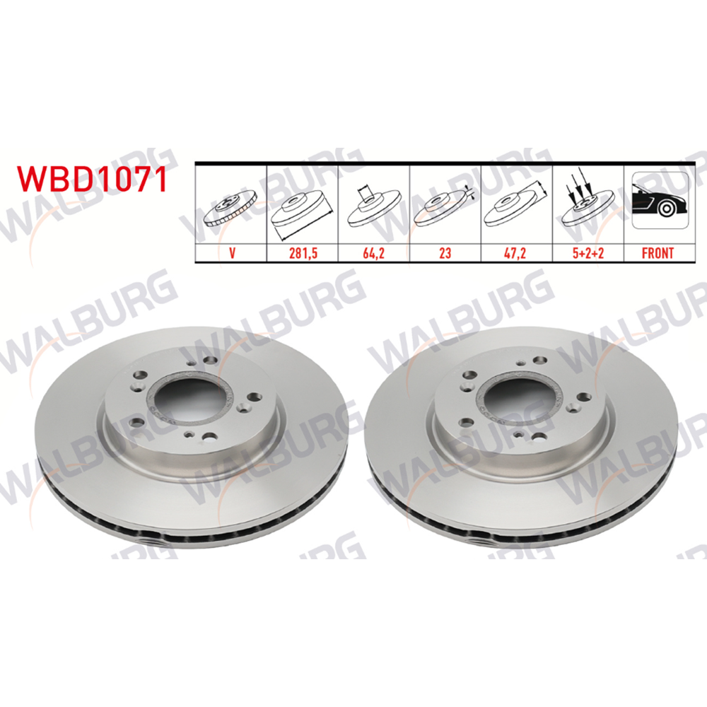 ON FREN DISKI CIVIC 06-/CIVIC 12- / CRV / 03-07 / 282 MM