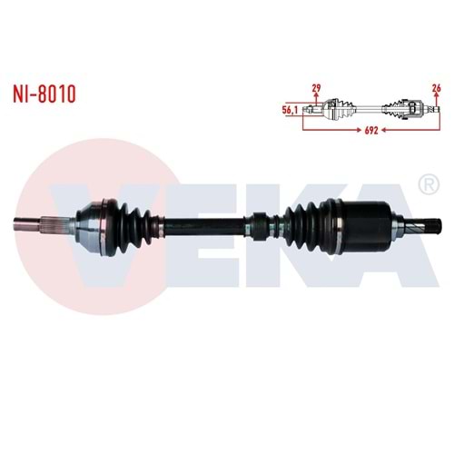 AKS KOMPLE SOL QASHQAI 07-11 DIZEL 1,5