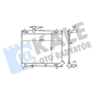 SU RADYATOR YARIS 10-16 1.33 BENZINLI 16MM M-T BRAZING